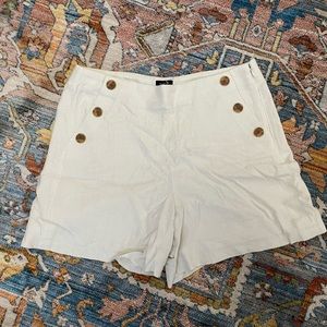 J. Crew Linen Blend Cream Sailor Shorts